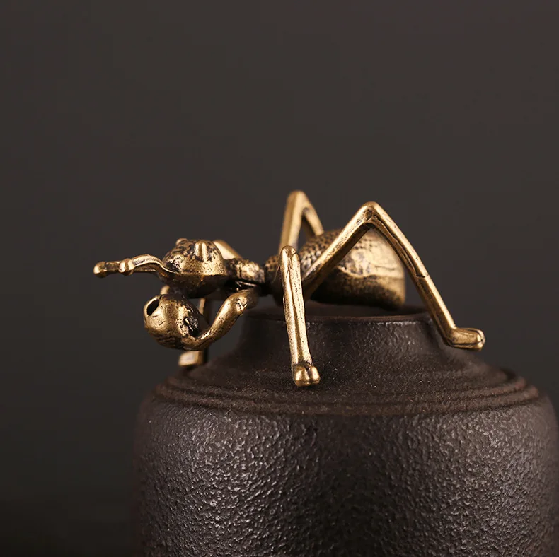 1pc Handmade Mini Brass Ant Ornaments Antique Crafts Pendant Figurine Home Decor | Дом и сад