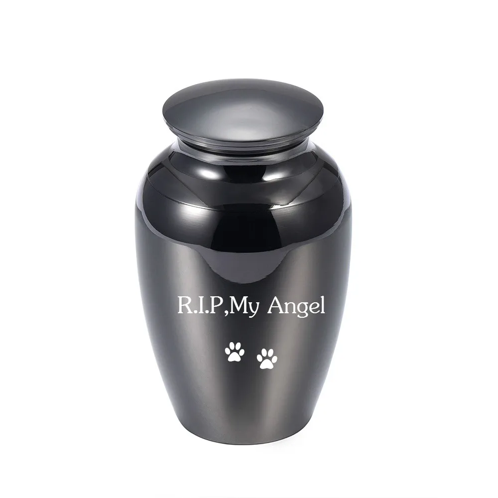 Paw Print Stainless Steel Memorials Urn for Dear Cat Dog Ashes Keepsake,R.I.P My Angel Dog Funeral Cremation Urns