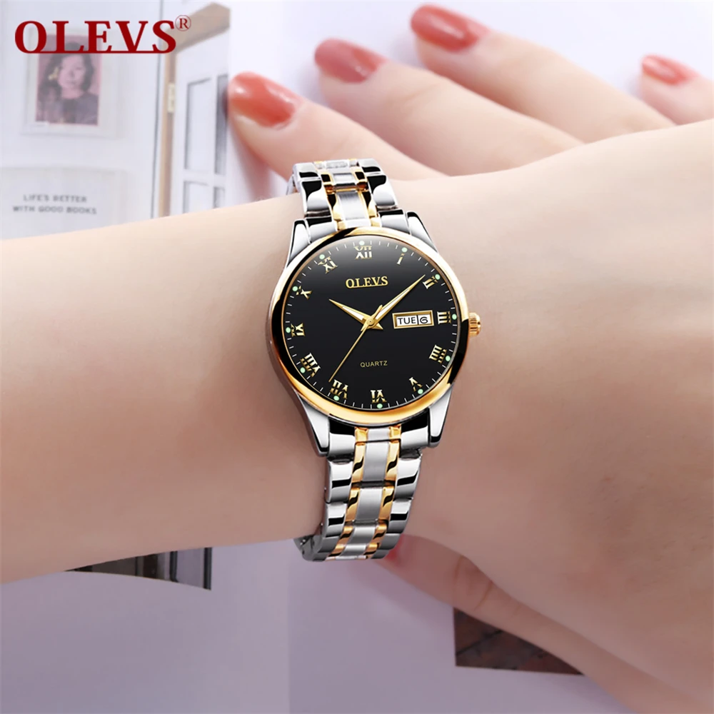 

OLEVS Official Authentic Women Quartz Wristwatches New Ladies Watch Classic Business Clock Stainless Steel Watch