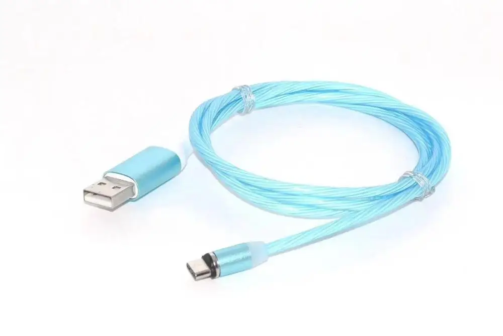 100 шт./лот светящийся USB кабель для iPhone XR X 7 8 Micro Type C|Зарядные устройства телефонов|