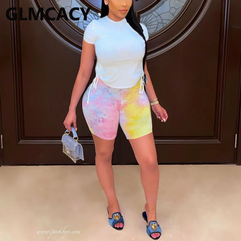 

Повседневные облегающие летние шорты с принтом Tie Dye