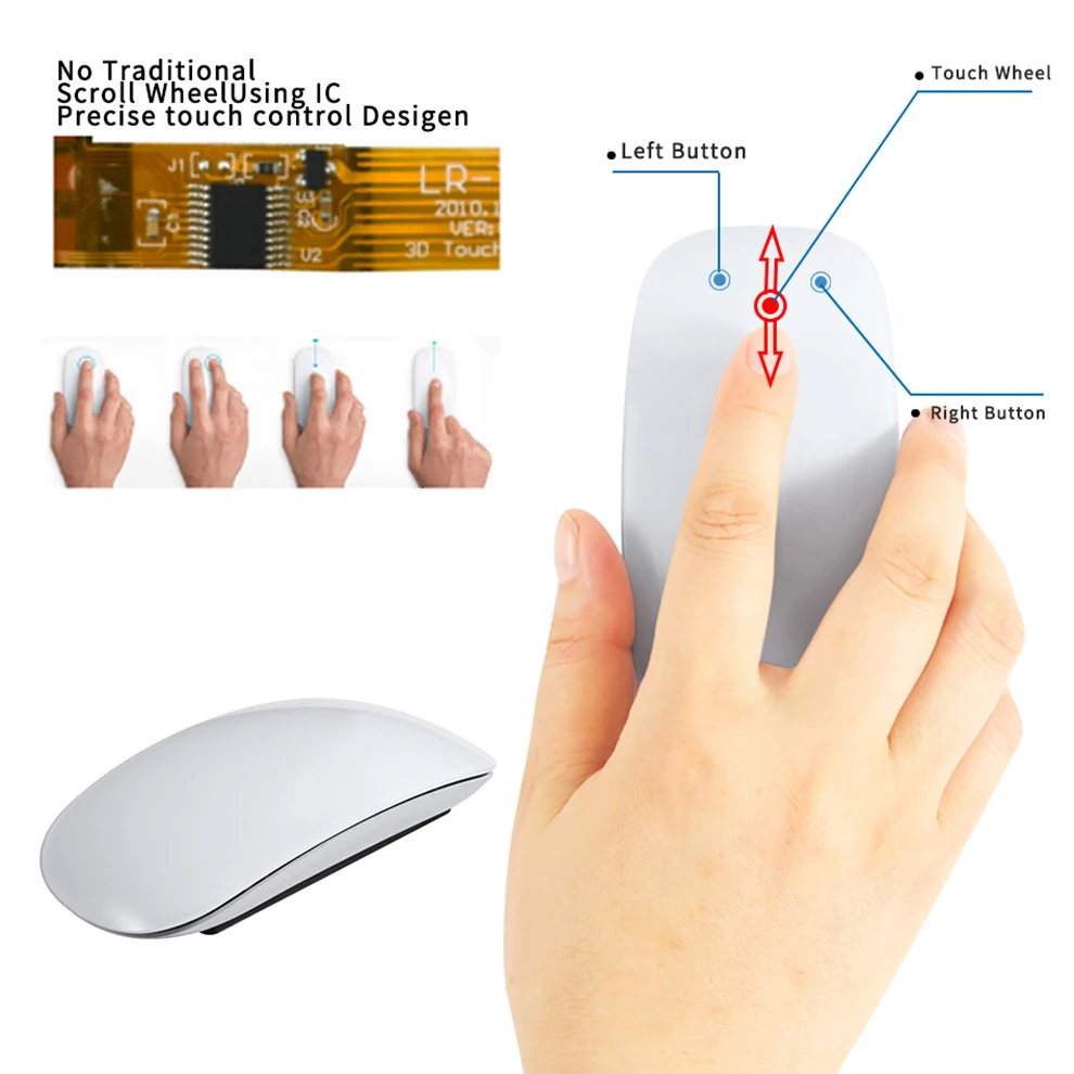seenda bluetooth wireless mouse arc touch mouse wireless travel slim portable mice for apple mac pc laptop android windows free global shipping