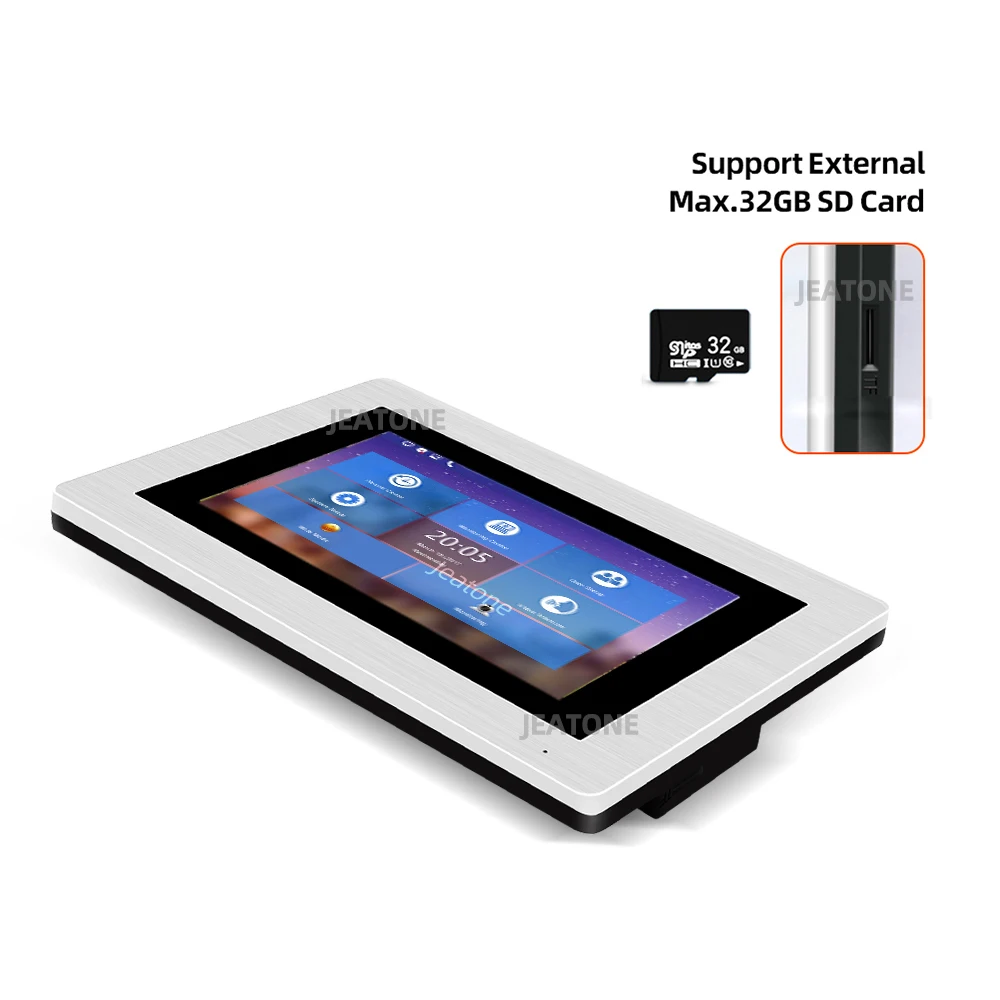 Видеодомофон Jeatone с Wi Fi 7 дюймов RFIC картой системой управления паролем сенсорным