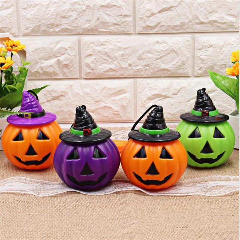 Хэллоуин фонарь в форме тыквы голосовой активированный светящийся портативный