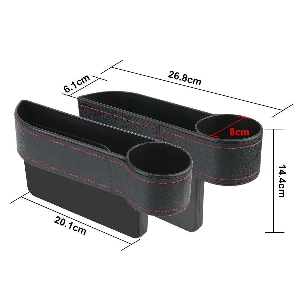 

Universal Car Organizer Leather Car Seat Gap Storage Box With Charging Hole Phone Bottle Keys Holder Box Auto Accessories