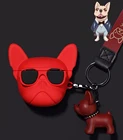 Суперзабавный силиконовый 3D чехол для французского бульдога для наушников AirPods Pro 3 2 1 с кожаной кристальной куклой защитный чехол для брелка