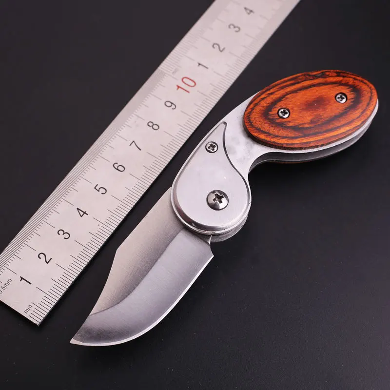 

Mini Tactical Folding Knife Wood Handle Automatic Outdoor Camping Hunting Survival Pocket EDC Tools Self-defense Knifes