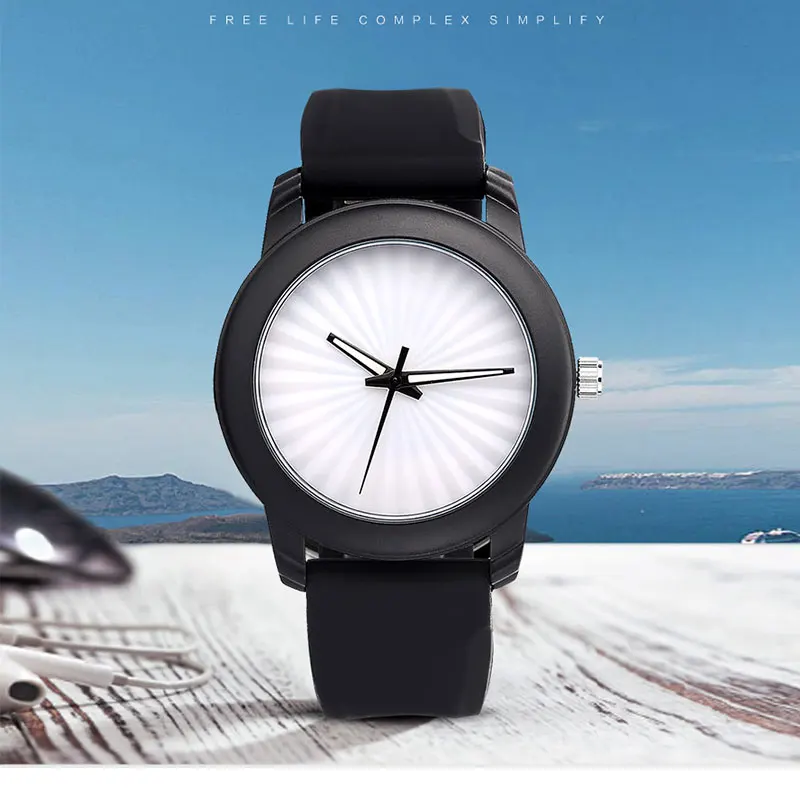Мужские часы очень простые кварцевые унисекс модные резиновые наручные BOAMIGO 2021