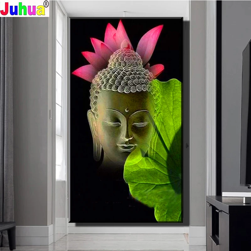 

New Buddha zen flower Large Diy Diamond Painting Full square round drill 5d Diamond Embroidery Kits wall Decoration JE060