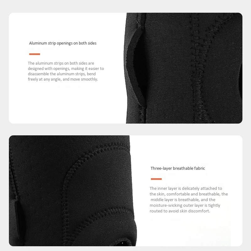 

2PCS Hiking Cycling Knee Support Protector with Removable Aluminum Bar Support Sports Outdoor General Knee Pads