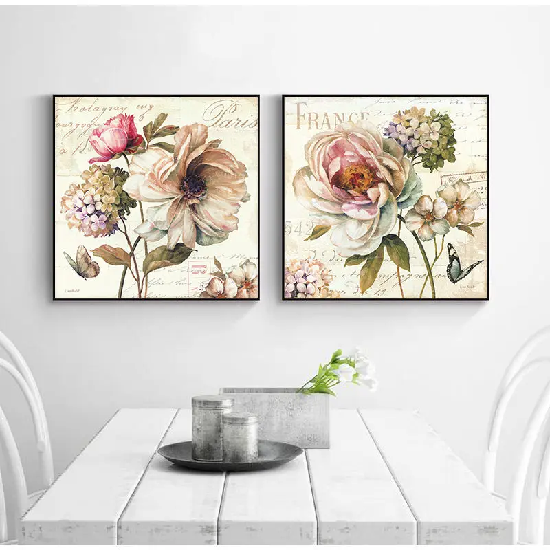 Yumeart Classical Oil Painting on Canvas Flower Pattern Prints Posters Artwork Abstract Floral Wall Art Living Home Decoration | Дом и сад