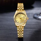 Женские золотые кварцевые наручные часы Reloj, 2021, женские часы, лучший бренд, роскошные женские часы, женские часы, дата с BoxRelogio Feminino
