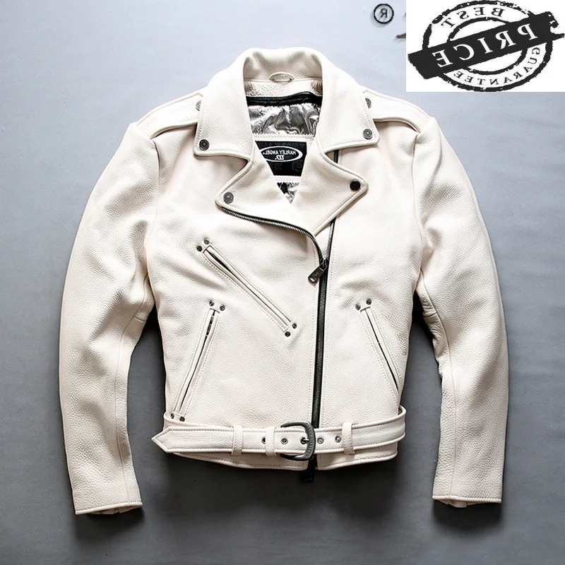 100% натуральная кожаная куртка мужская одежда 2021 уличная мода мужские короткие