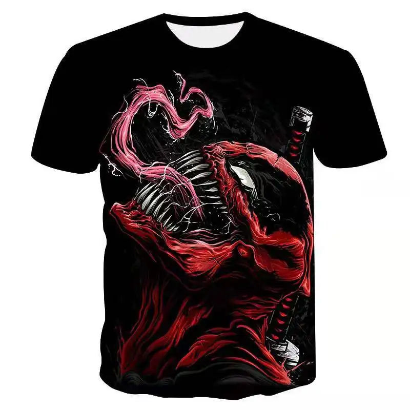 

Summer European and American New Products Skull Digital Printing Short-Sleeve Men's T-Shirt Round Neck Slim Couple Short-Sleeve