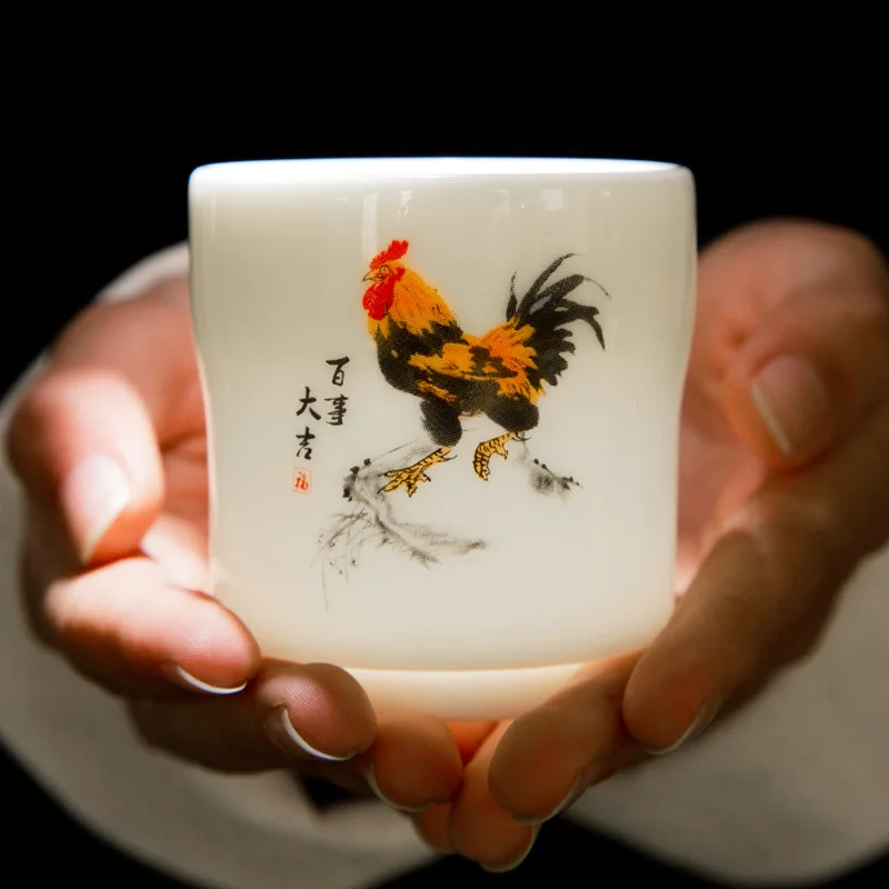 Chinese Ceramic Teacup Meditation Cup Hand Painted Flowers and Birds Tea Bowl Tie Guanyin Puɾr Master set Accessories |