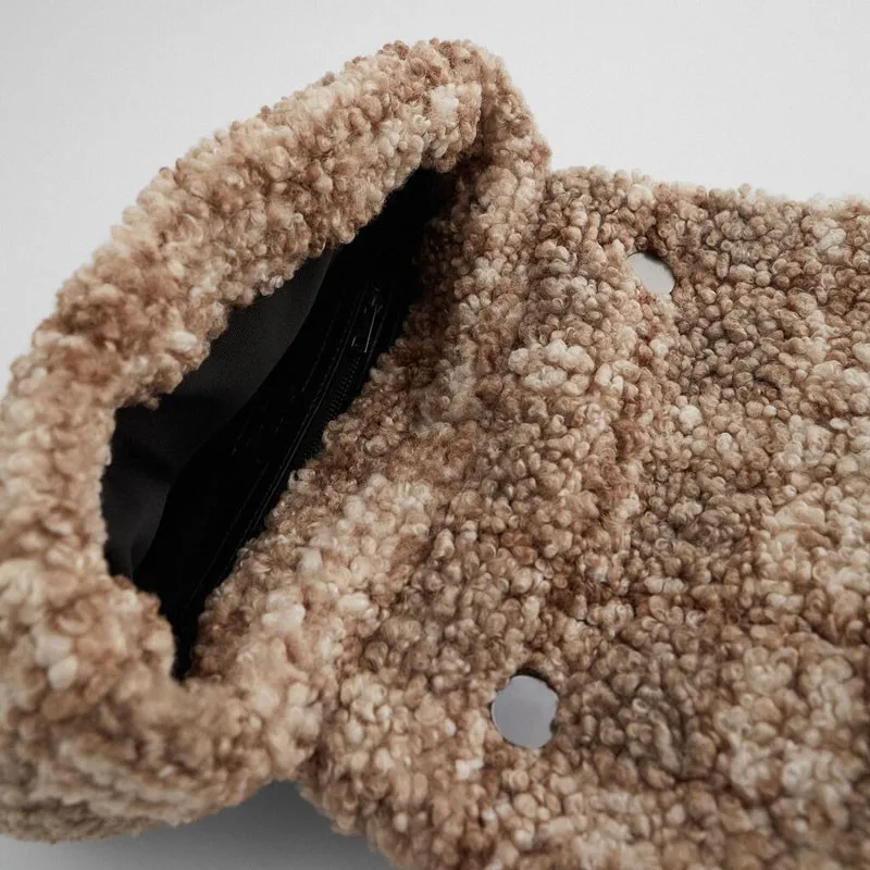 

Luxury Shoulder Women Bags Designer High Quality Chain Wool Crossbody Handbag Faux Lamb Hair Clutch Messenger Bag Famous Brand