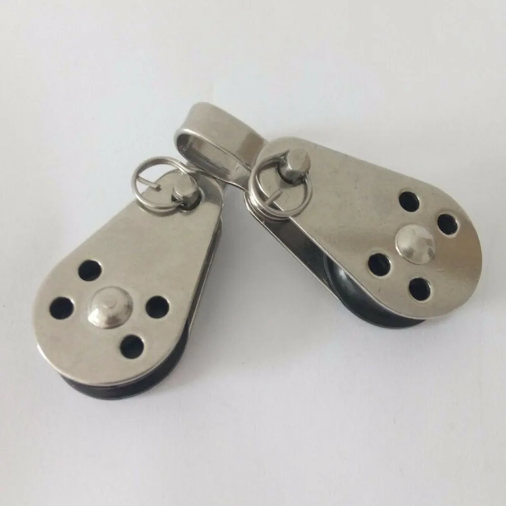 

Canoe Nylon Pulley Block Kayak Flexible Removable Pin Bracket Silver Sheave