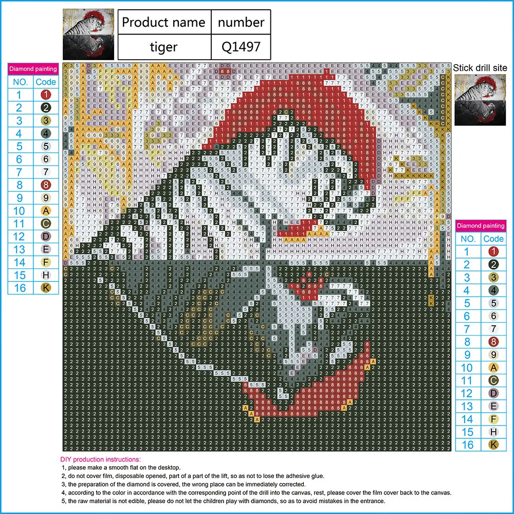 WUJIE 5D тигр животное полная Алмазная картина горный хрусталь Вышивка крестом