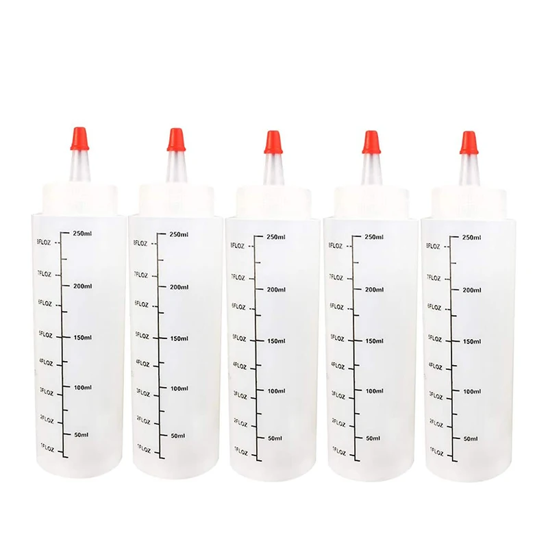 

250Ml Plastic Sharp Mouth Bottle Squeeze Sauce Bottle Salad Squeeze Bottle