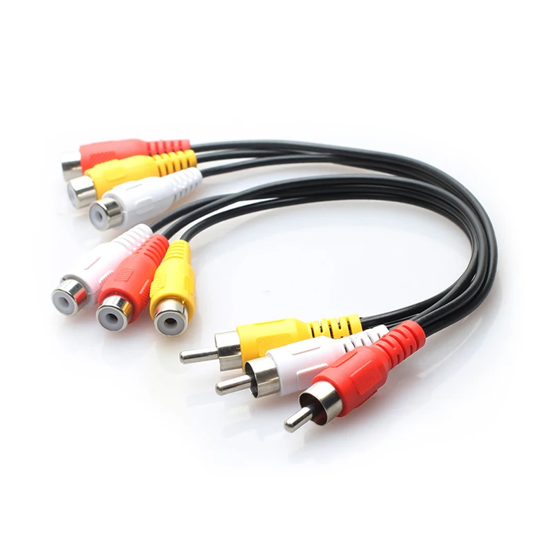3RCA Jack to 6RCA сплиттер Аудио Видео Провода кабели 3rca к 6rca кабель папа женскому шнуру