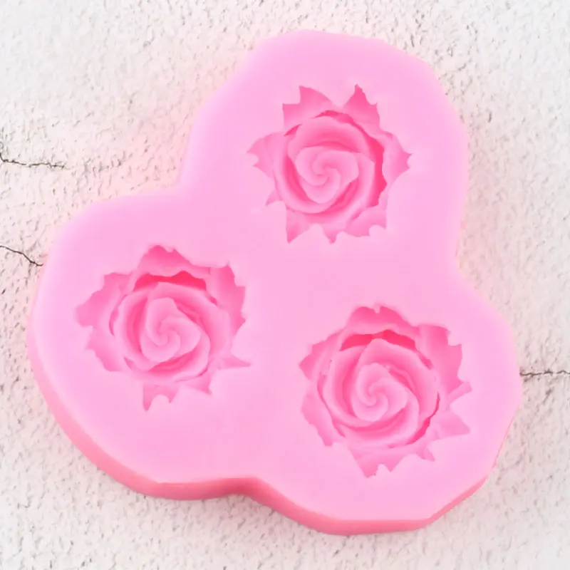 Розовые цветы шоколадные помадки инструменты для украшения свадебного торта 3D