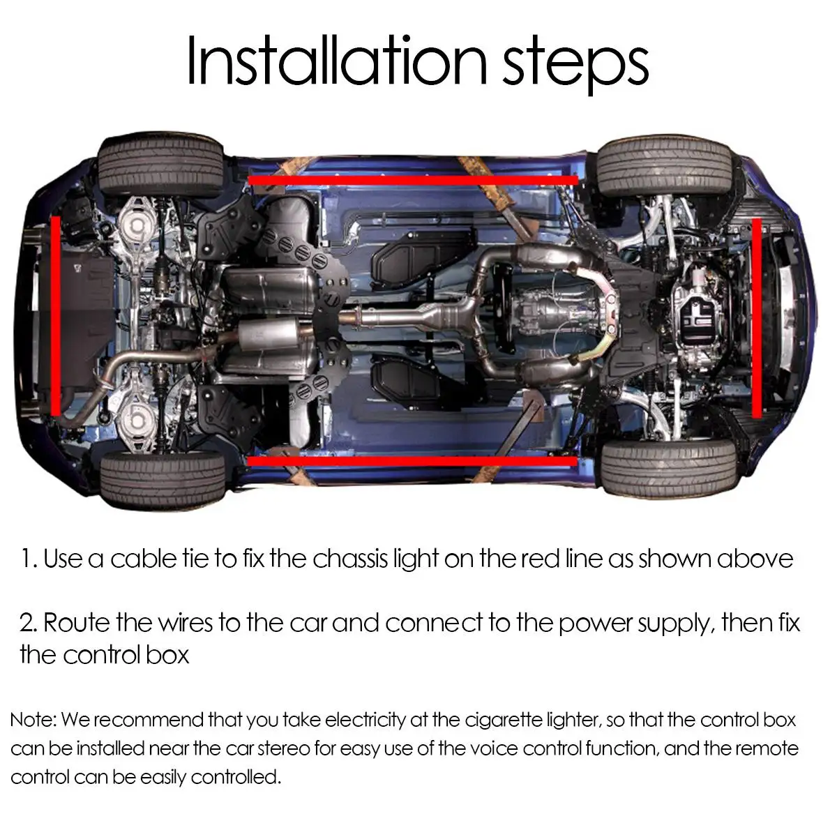 

12V LED Car Chassis Flexible Strip Lights Wireless Remote Sound Control Underglow Decor Atmosphere Lamp Underbody light Bars