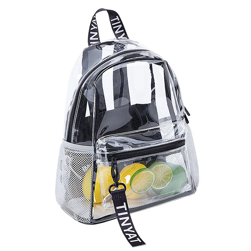 

Waterproof Transparent Backpack Stadium Security School Bag Fashion Travel Daypacks Ladies Girls Candy Color PVC Clear Rucksack