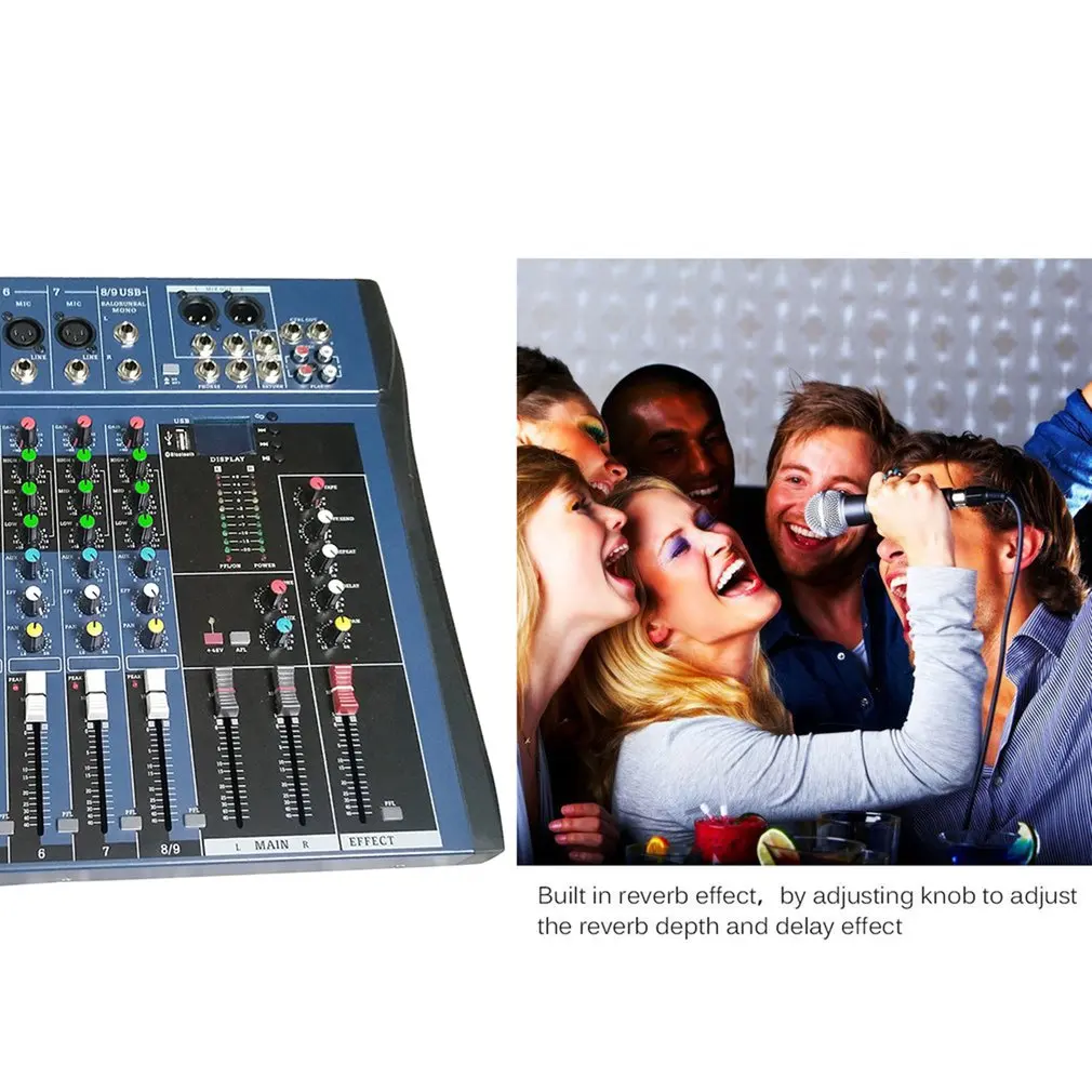 CT8 8 канальный профессиональный стерео микшер Live USB Студия Аудио Звуковая консоль