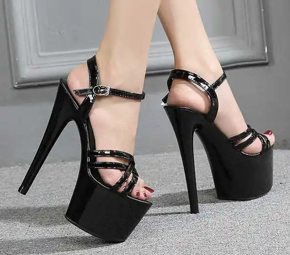 

Серебряный полюс Танцы босоножки высотой 15 см, пикантная обувь на очень высоком каблуке, на высоком тонком каблуке для ночного клуба; Обувь ...