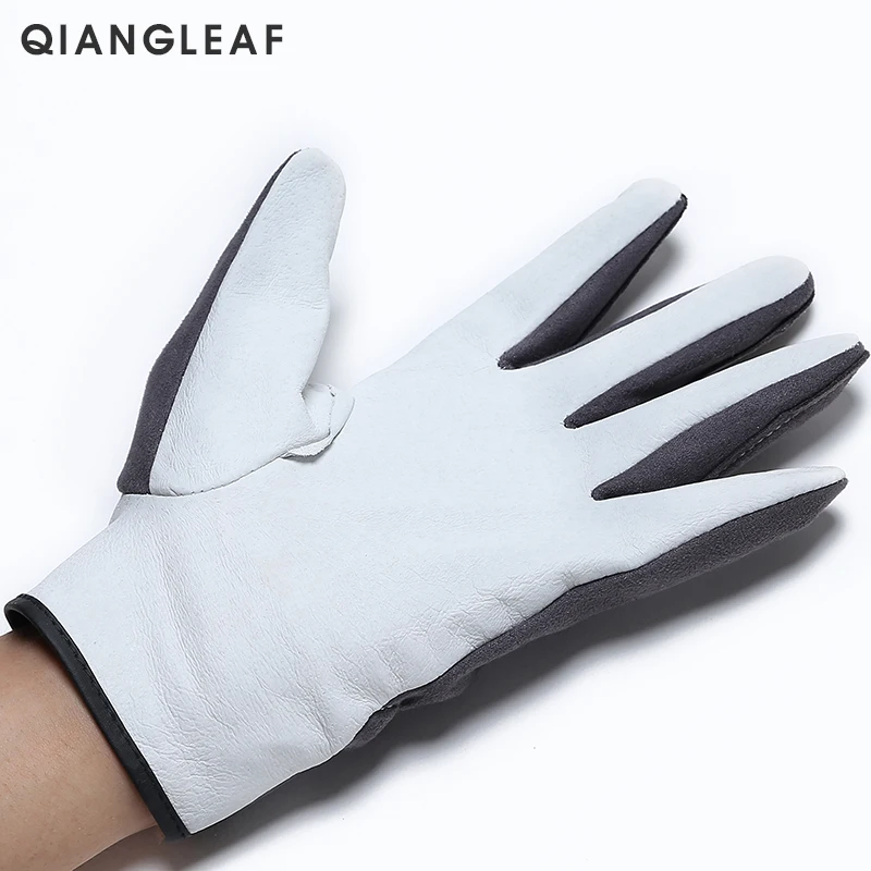 QIANGLEAF мужские кожаные защитные перчатки высокого качества рабочие для механиков