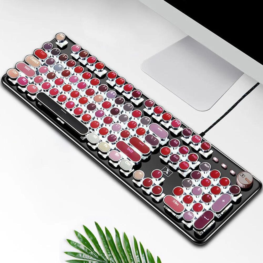 

K520 Replacement Keyboard Metal Professional Lipstick Color Wired Ergonomics Gaming Fashion Computer 104 Keys USB Mechanical