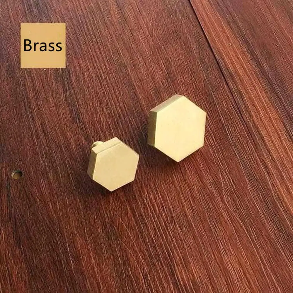 Золотая антикварная медный шестигранник ручки шкафа Ручка комода ящика Тянет