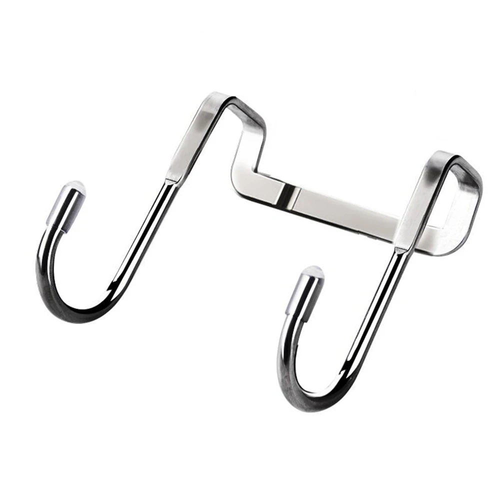 

1pc Stainless Steel Double S Shape Storage Hook Purse Hook For Bathroom Kitchen Wall And Door Organizer Accessories
