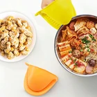 Утолщенные силиконовые перчатки, 1 шт., кухонные аксессуары для выпечки, варежки для духовки, изоляция микроволновой печи, антипригарные противоскользящие ручки, зажимы для чашек и кастрюль
