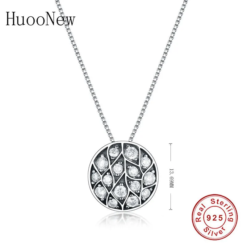 

2020 New Winter Collection 925 Sterling Silver Sparkling CZ Pattern Necklace Pendant For Women Jewelry DIY Berloque Making