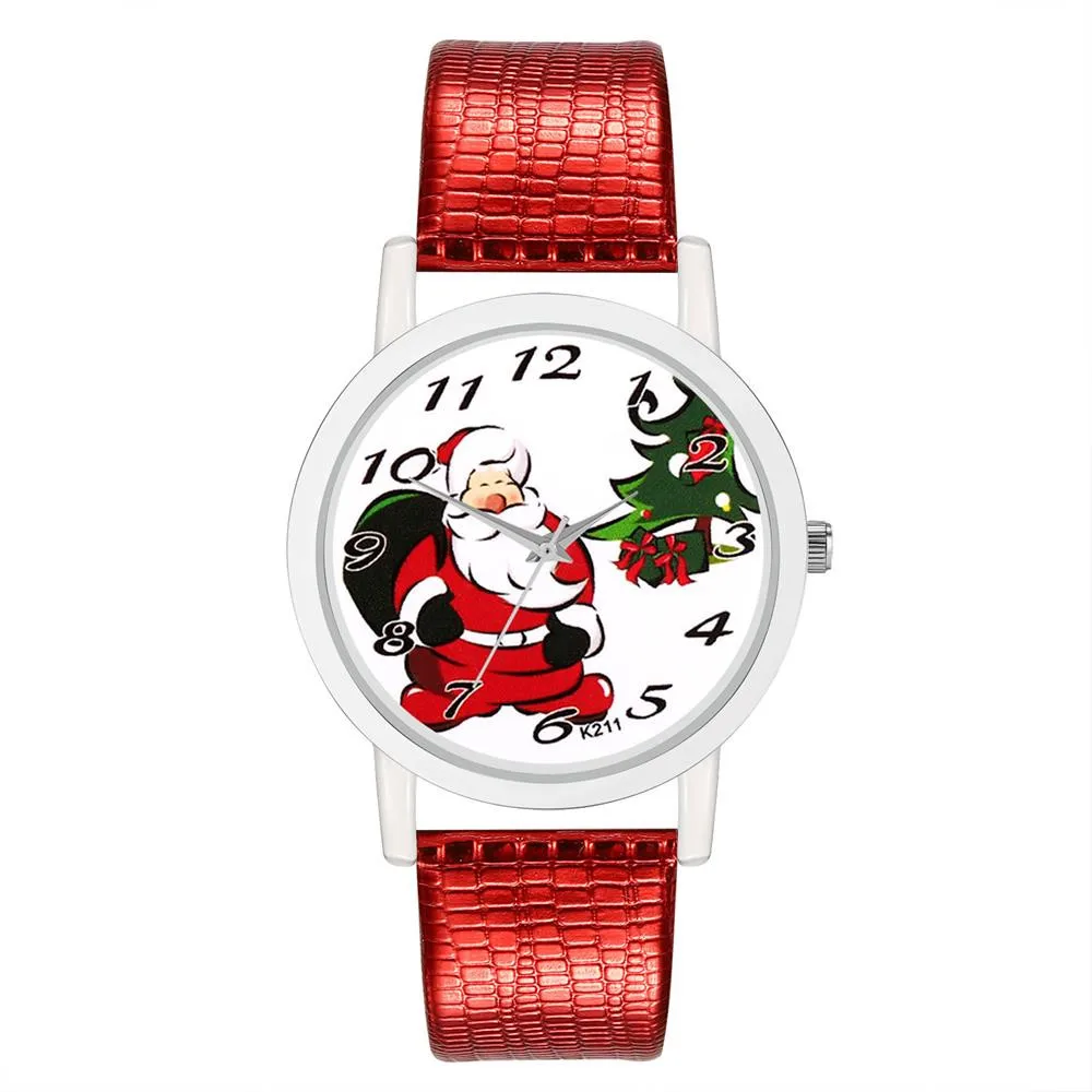 Best Selling Reloj Women Watches Christmas Women's Watch Leather Band Quartz Vogue Wrist Gift Clock *A | Наручные часы
