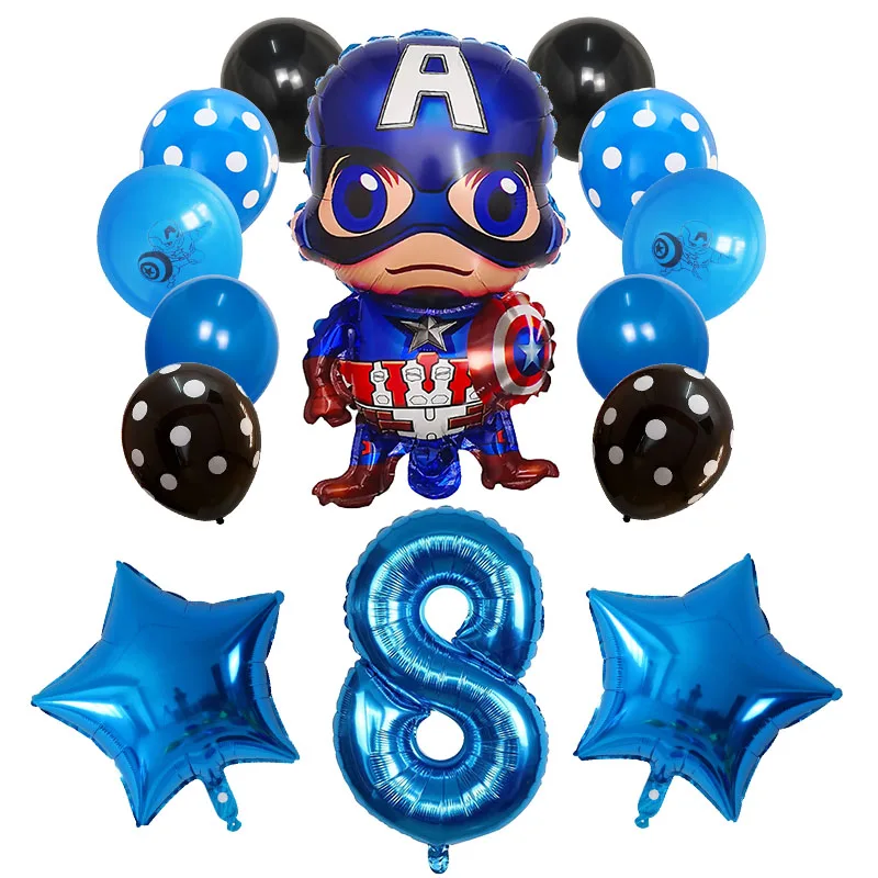 14 шт. Супергероя человека-паука Железный человек Фольга шары набор