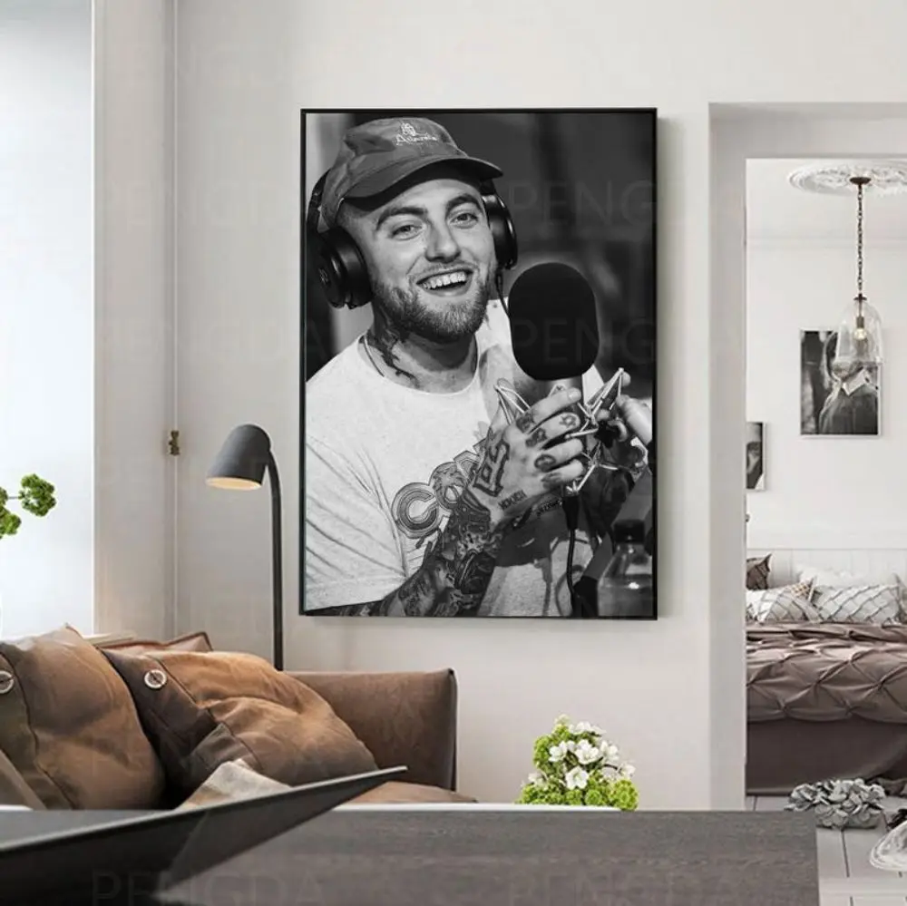 Модульная картина Hd с принтом Mac Milier черно белая для прослушивания музыки