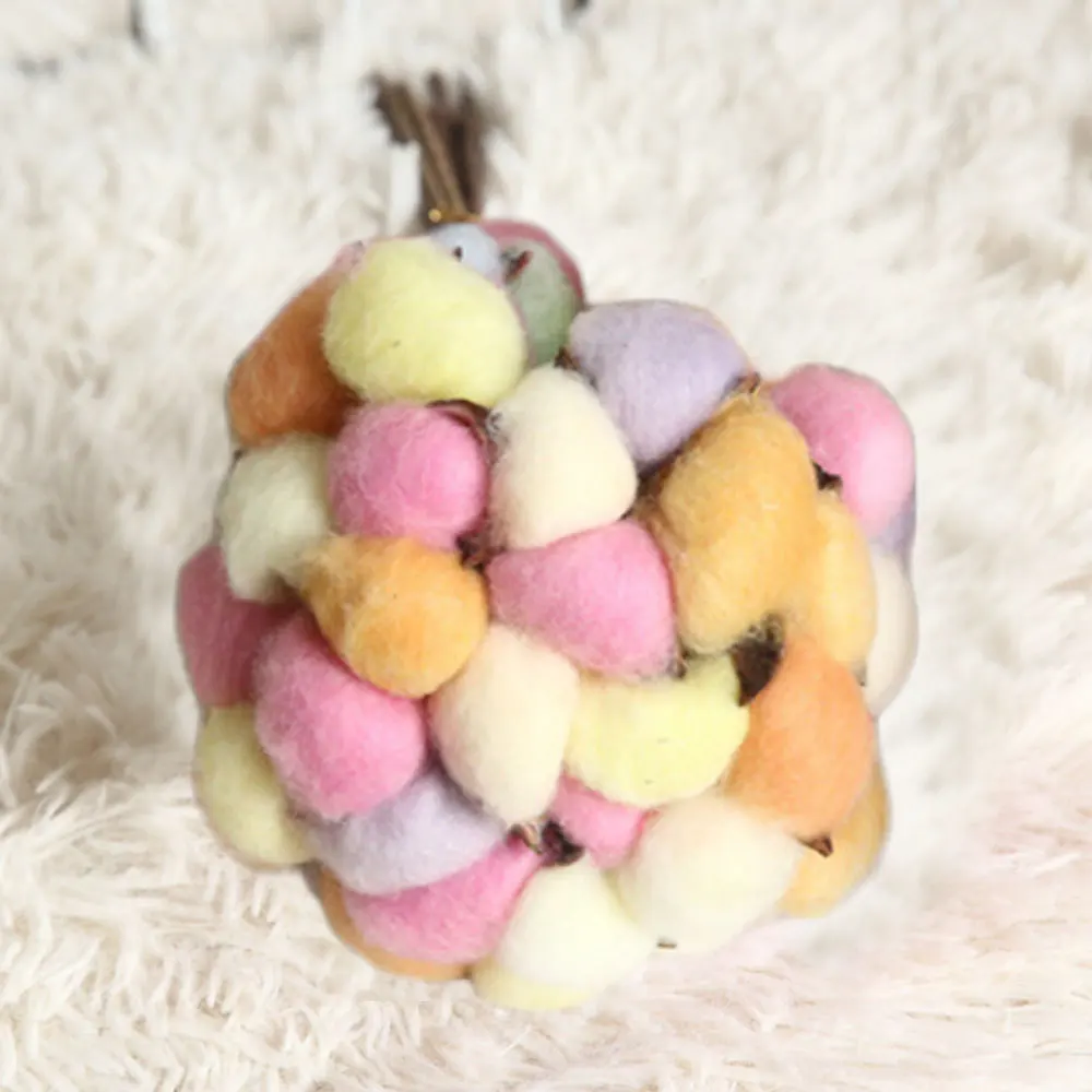 Colorful 10 шт. красочные хлопковые сушеные цветы свадебные капок букет натуральные Утюги вечные ветви хлопка домашний сад Флорес искусственные - Цвет: Colorful