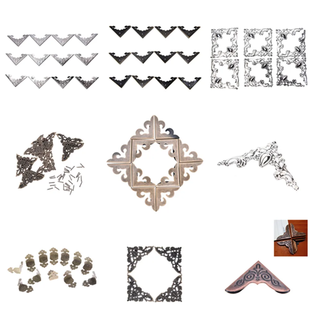 Металлические угловые кронштейны 12 шт./лот бронзовая Обложка для блокнота меню