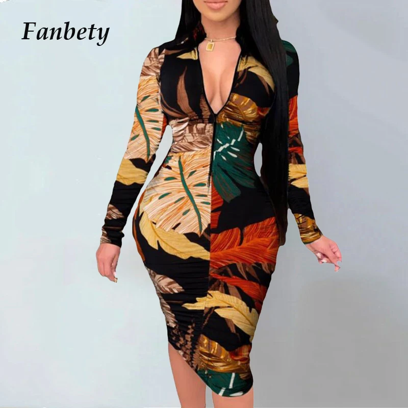 В винтажном стиле с принтом облегающие платья женские вечерние осенние