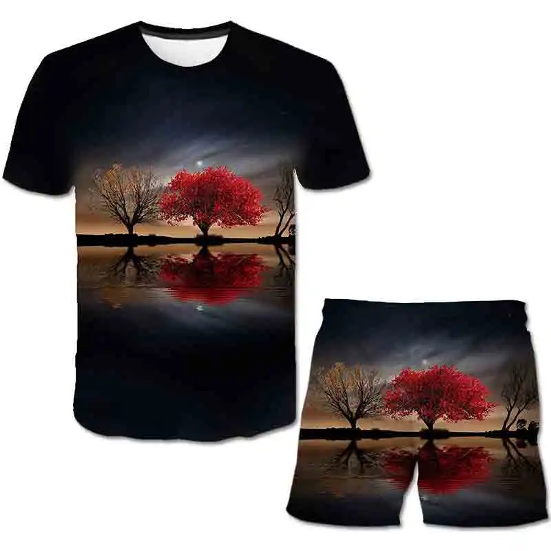 Детский спортивный костюм из футболки и шортов полиэстера|Комплекты одежды для