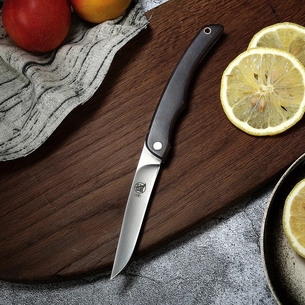 Японские Складные Ножи ручной работы MITSUMOTO SAKARI ручка из черного дерева карманные