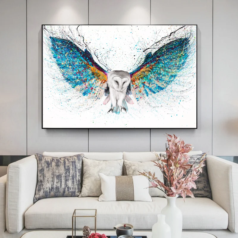 

RELIABLI ART Flying Birds Color Bright Abstract Wings Canvas Painting Modern Posters And Prints For Living Room Decor NO FRAME