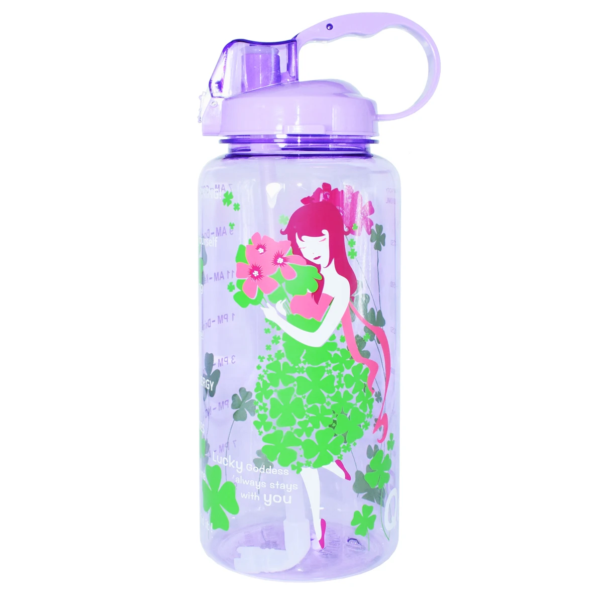 Lucky Clover Bottle QuiFit 2L 3.8L галлон Тритан Спортивная бутылка для воды с соломинкой большой протеиновый шейкер для напитков бутылки Тыква чашка кувшин BPA бесплатно открытый тренажерный зал - Цвет: Lucky Clover Bottle