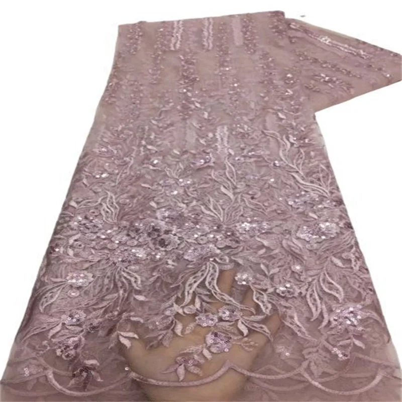 

Зеленая африканская кружевная ткань с блестками 2022, розовая Высококачественная кружевная ткань с вышивкой, французская нигерийская кружев...