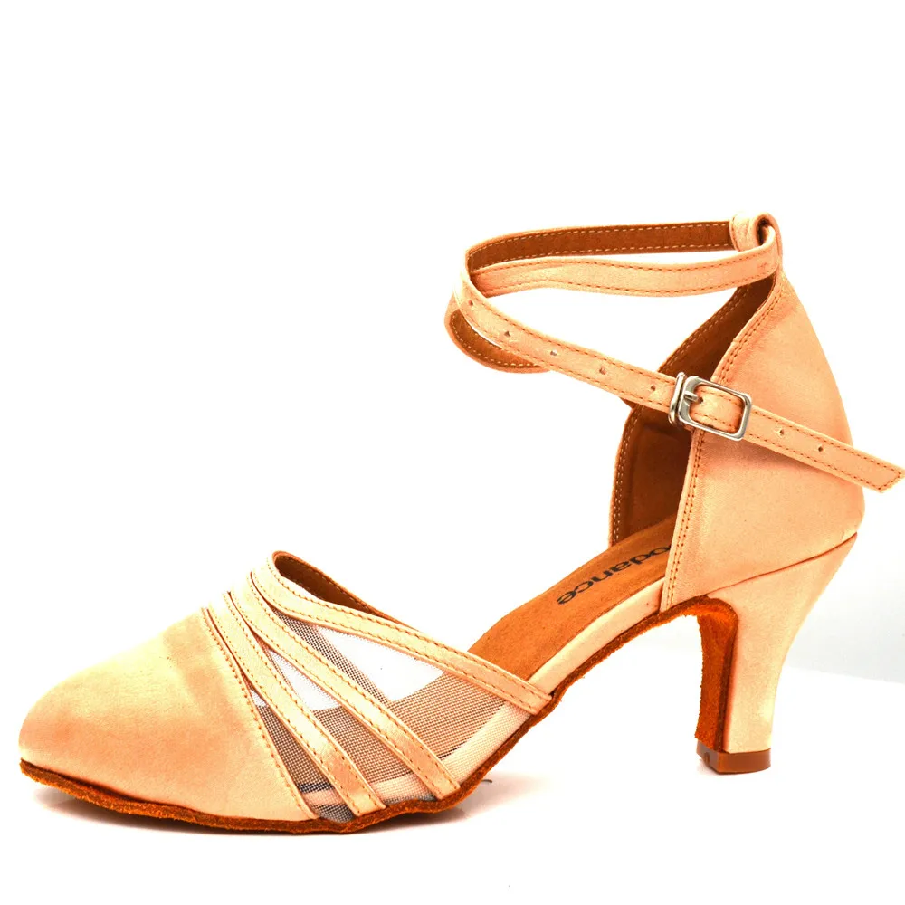 

Танцевальная обувь для латиноамериканских танцев сальсы; Zapatos De Baile; Цвет коричневый; Каблук 6 см; Профессиональная танцевальная обувь