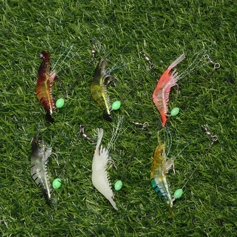 6 шт./лот светящаяся искусственная приманка Мягкая силиконовая