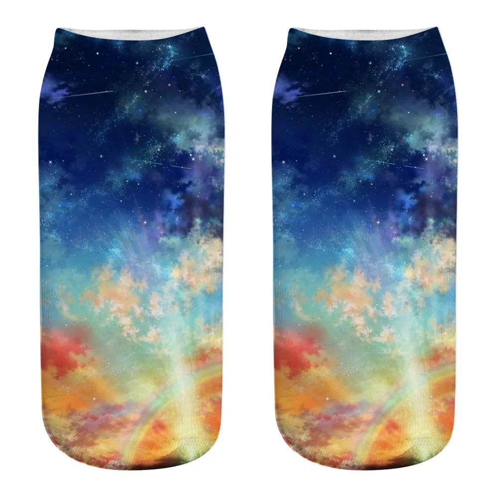 

Fashion Cotton Hot Casual Work Business Socks 3D Starry Sky Medium Sports Sock Novel Meias Moistureproof Socks Y725