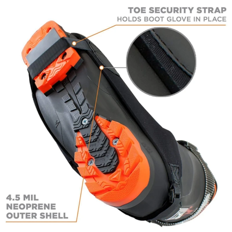 

1 пара чехлов для лыжных ботинок, зимняя теплая водонепроницаемая ветрозащитная обувь, уличная велосипедная походная обувь, теплая защита